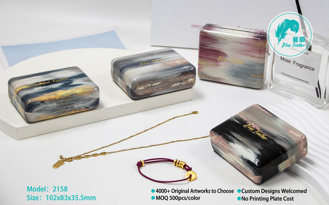 Elegant and Compact Hard Shell Jewelry Box for Home Use